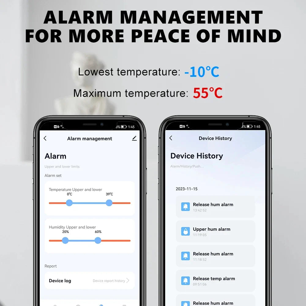 Tuya ZigBee Smart Temperature and Humidity Sensor Battery Powered for Smart Household Security with Alexa and Google Household