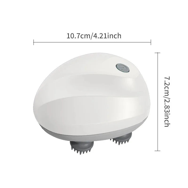Motor-Driven Head Massager USB Battery-Powered Scalp Massager Holiday Gift 2026 Deep Tissue Kneading for Neck Back Shoulders