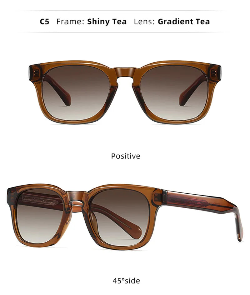 UV400 gradient lenses, vintage style, travel and beach – Retro square unisex sunglasses