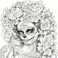 Book Coloring Upgraded Thickened Paper Sugar Skull Art Halloween Trend Gift Idea 22 Pages
