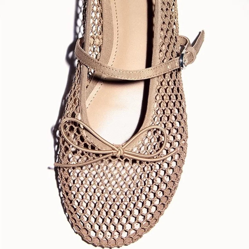 Women’s Breathable Ballet Flats - Mary Jane, Mesh, Summer