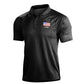 Breathable Men's Polo Shirt - Timeless Polo, Distressed USA Flag Print, Athletic Wear