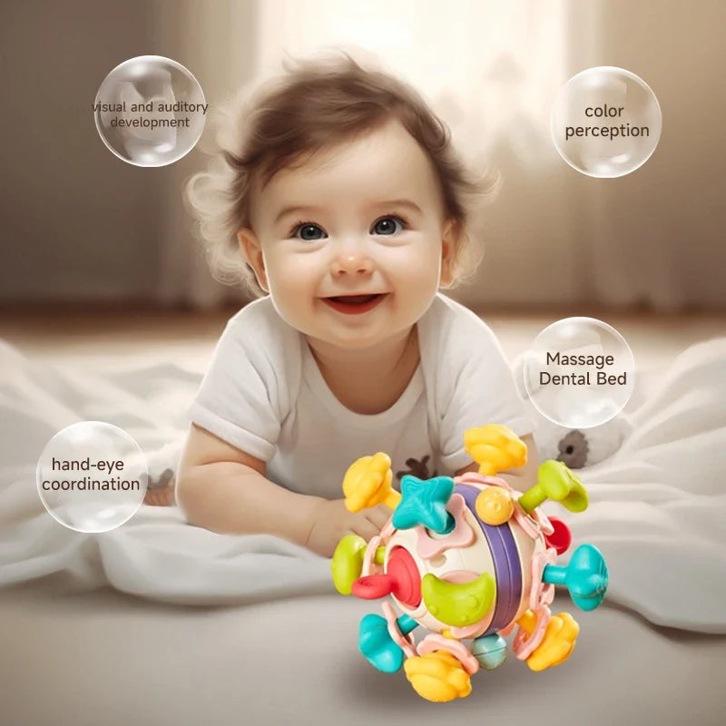 Teether Baby Rattle Hand Grip Sensory Ball Toy Newborn