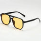Square Retro Sunglasses - Black Polygonal Fashion Accessories for Gifts