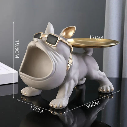 Dog Statue 30cm Bulldog Figurine Storage Box Resin Household Decor Fall 2025 Organizer Gift Idea