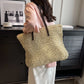 Straw Tote Bag Woven Beach Shoulder Bag Summer 2026 Large Capacity Carryall For Travel And Regular Use