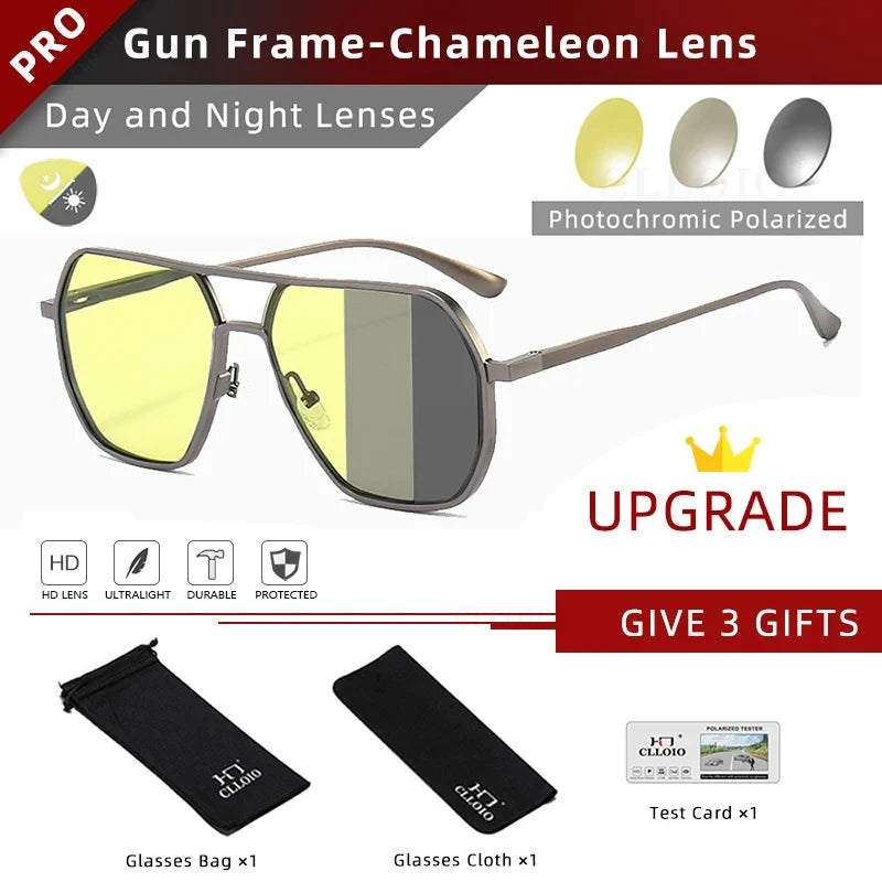 Sunglasses Photochromic Anti Glare Day Night Vision Polarized UV400 Unisex Square Frame Summer 2026 Trend