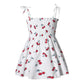 Plush girls' sundress - smocked bodice, daisy print, polyester, for casual summer outings