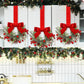 Christmas Wreaths Kit Of 6 Mini Cabinet Wreaths With Red Bows Farmhouse Holiday 2025 Artificial Sturdy Decor