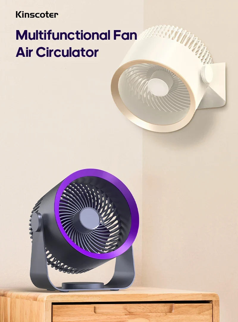 Travel-Friendly Fan Battery Desk Air Circulator Quiet Summer