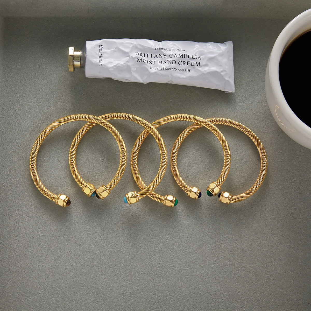 Gold Plated Stainless Steel Stackable Bracelet Kit Cuff Jewelry For Elegant Layering Spring 2026 Gift