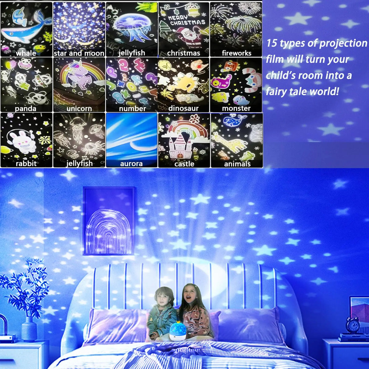 Projector2026 Edition Night Light 360 Degree Rotating Starry Galaxy With 15 Slides Kids Birthday Gift Soothing Bedroom Decor