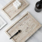 Tray Vanity Travertine Stone Minimalist Marble Style Tray Beige Organizer Fall 2025 Coffee Table Decor Gift
