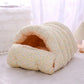 Cat Bed Cocoon Plush Coral Fleece Nest Indoor Winter 2025 Cozy Snuggly Warm Retreat For Cats