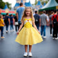 girls' Breathable dress - lace-up sling, sleeveless, flowy, polyester, for summer