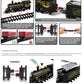 Retro Timeless Motor-Driven Train Kit for Kids - Long Track Steam Engine Toy with Lights and Sounds, Great New Year Gift