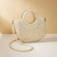 Straw Bag Organic Handwoven Half Moon Beach Tote Crossbody Bag Large Capacity Summer 2026 Vacation Accessory
