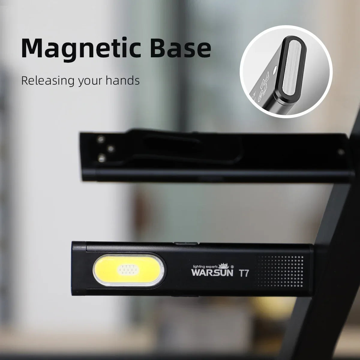 LED Keychain Flashlight 600Lm USB-C Battery-Powered Mini Torch Light Travel-Friendly Work Light With Magnet