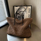 Straw Tote Bag Woven Beach Shoulder Bag Summer 2026 Large Capacity Carryall For Travel And Regular Use