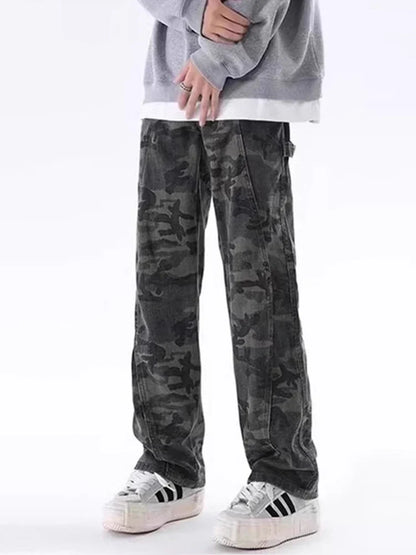 Men’s Oversized Cargo Jeans - Baggy Straight Denim Wear