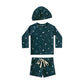 Long-Sleeve Rash Guard Top, Shorts, Polyester, Summer Beachwear – Fast-dry Unisex Baby Swimwear 2-Piece Kit