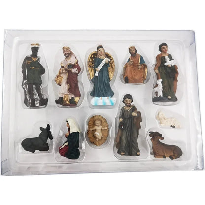 Nativity Kit 11-Piece Resin Christmas Ornaments Manger Scene Catholic Figurines Decor Holiday 2025 Gift