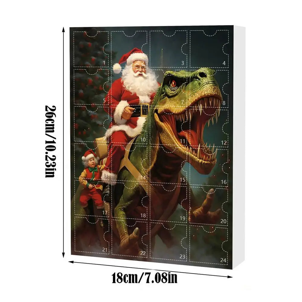 Advent Dinosaur Calendar - 24-Day Christmas Countdown, Fun Holiday Decor for Kids and Families