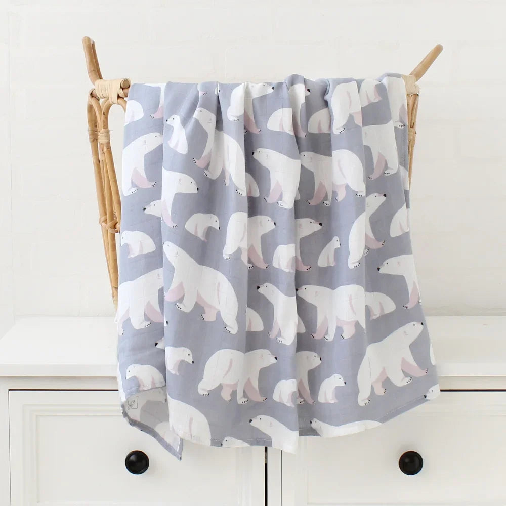 Muslin Bamboo Swaddle Blanket 120x120 Cm Floral Newborn Bedding Fall 2025 Breathable Eco Friendly Baby Gift