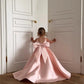Plush timeless girls' flower girl dress - bow-back, floor-length organza, for wedding