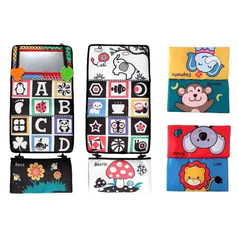 Variant image for High Contrast Baby Tummy Time Pillow with Mirror, Teething Toy, and Crinkle Paper for Infants 0-6 Months-7
