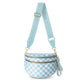 checkered nylon, box shape, travel and daily use – Multi-Use unisex crossbody bum bag