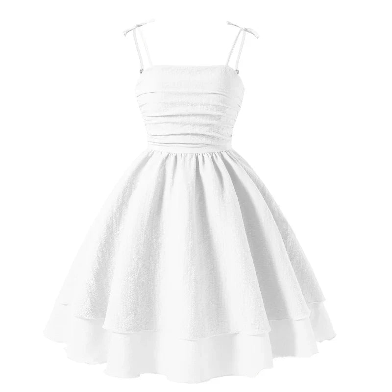 Light Girls' Dress - Tiered Sling Dress, Polyester Elastane, For Birthday Party, Pageant, Communion