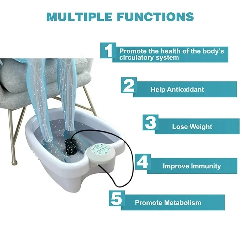 Ionic Mini Detox Foot Spa Bath Machine - Vibrating Foot Bath for Health & Wellness Therapy