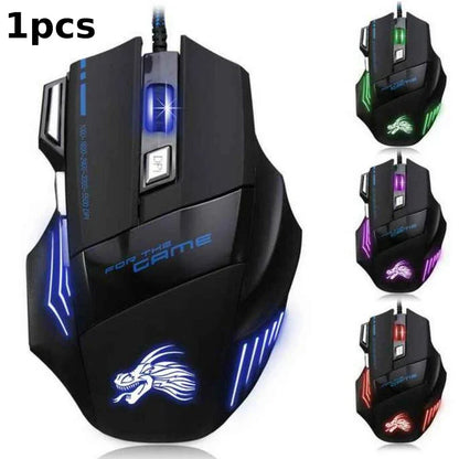 Usb Wired Gaming Mouse 7 Button Backlit Comfort-Grip Comfort