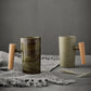 Style Japanese Stoneware Coffee Cup - Handmade Mug with Wooden Handle for Couples
