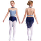 girls' Stretchy leotard - rhinestone mesh yoke, sleeveless, polyester, nylon, elastane, for lyrical dance performance