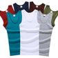 slash neck, casual fit, solid, summer knit vest – Breathable men's cotton tank top
