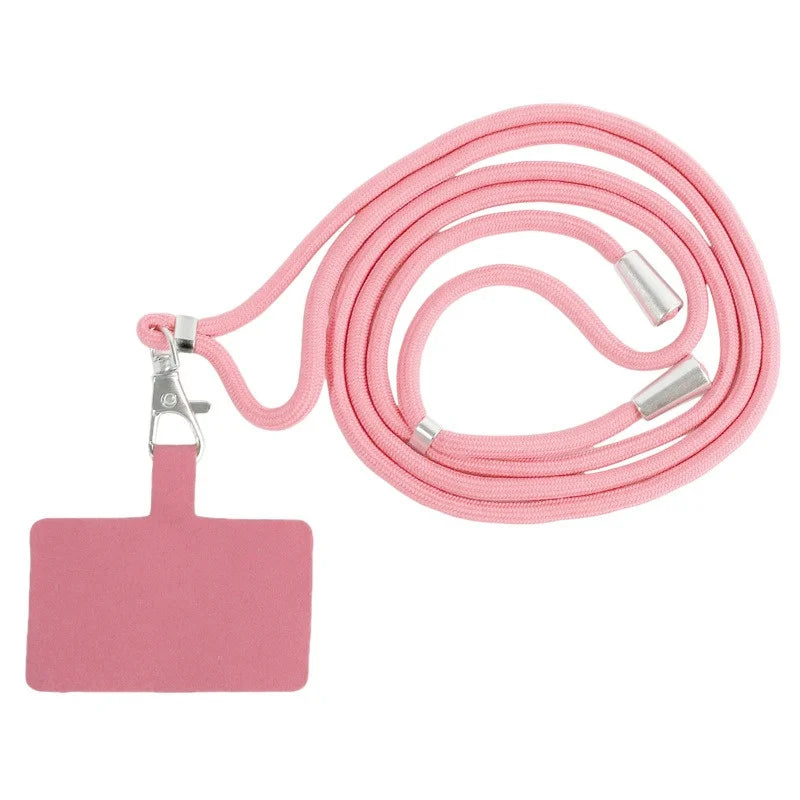 Flexible Detachable Phone Lanyard with Card Holder & Carabiner - 13 Colors, Nylon Strap Accessory