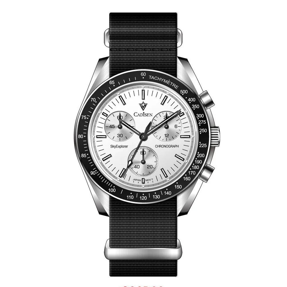 Chronograph Quartz Canvas Watch With Sapphire Crystal