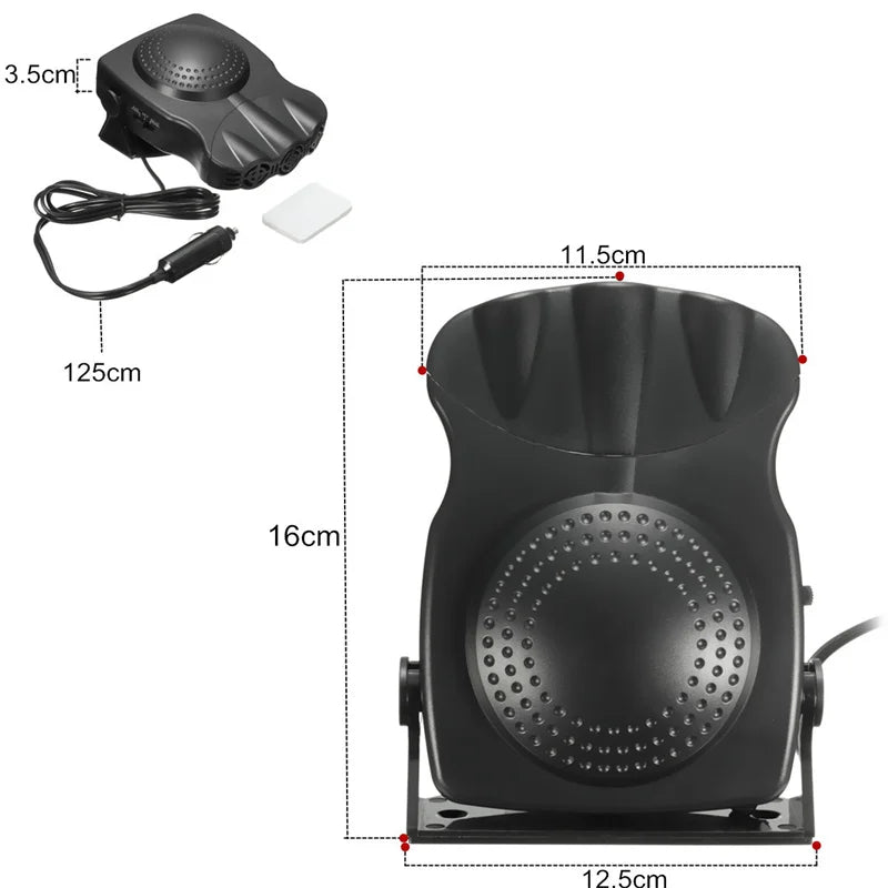 Car Heater 2 In 1 12V Travel-Friendly Defroster Demister With Cigarette Lighter Winter 2025 Windshield Defog