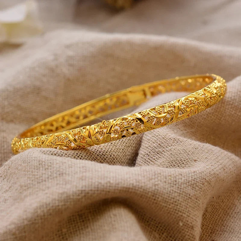 Gold Plated Bangles Deluxe Arabic Wedding Bracelet