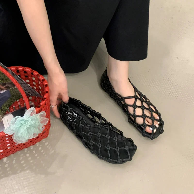 Women’s Breathable Ballet Flats - Mesh Weave, Summer
