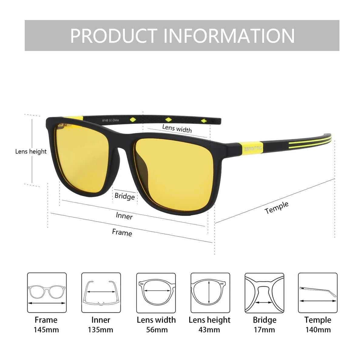Polarized2025 Edition Sunglasses Square Frame Night Vision Driving Outdoor Sports Light Comfort 100 Percent UV Fall