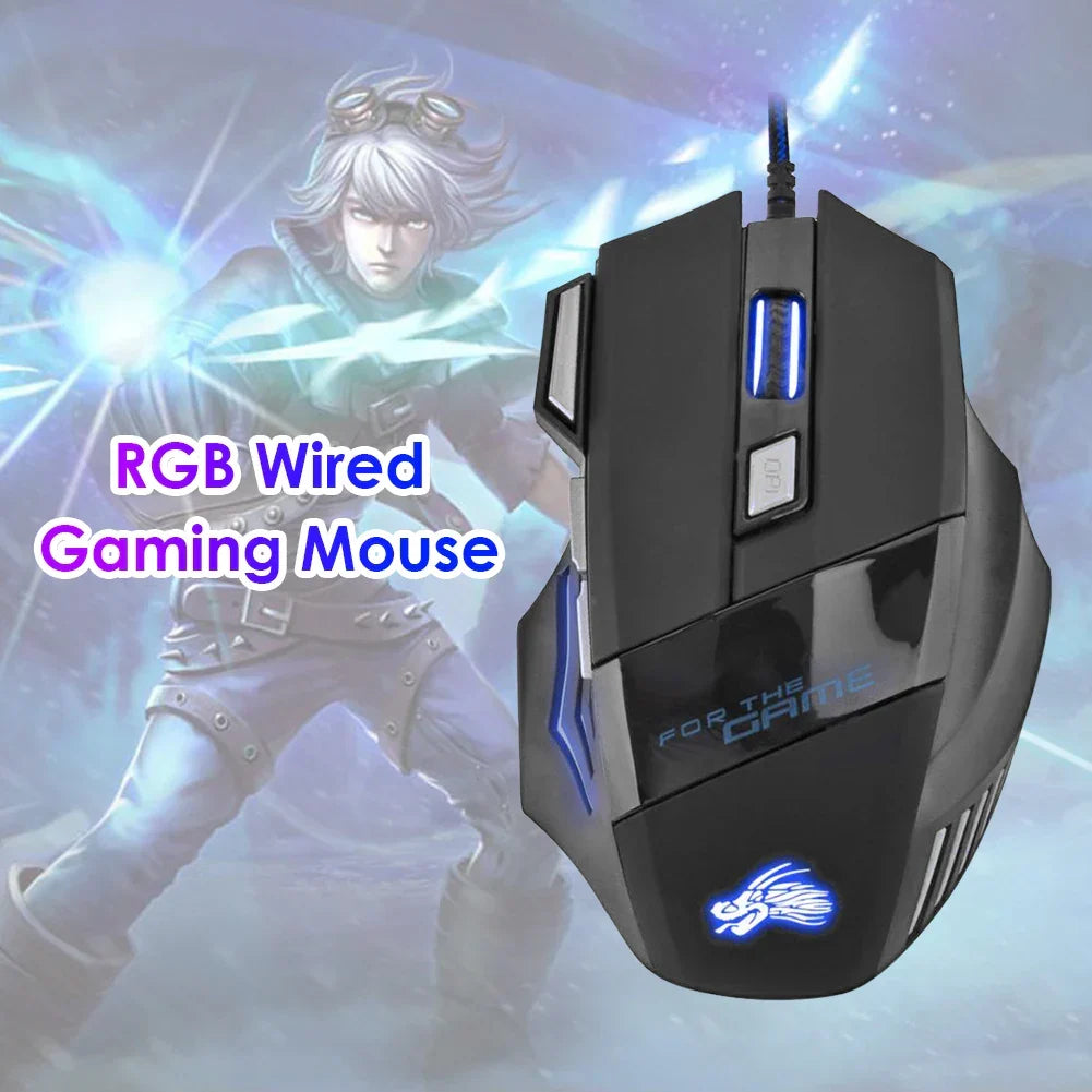 Usb Wired Gaming Mouse 7 Button Backlit Comfort-Grip Comfort