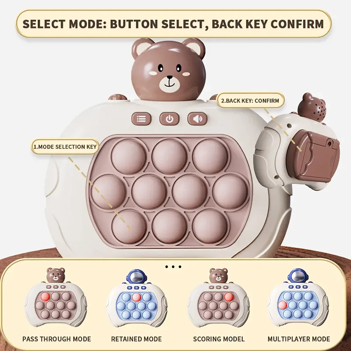 Push Speed Decompression Puzzle Game Console - Engaging Squeeze Toy for Teens and Adults, Develops Coordination and Problem-Solving Skills