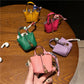Inspired Birkin Mini Hand Bag - Leather Basket Bag Charm Keychain & Earphone Case