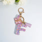 Letter Sequin Keychain With Butterfly Tassel Charm