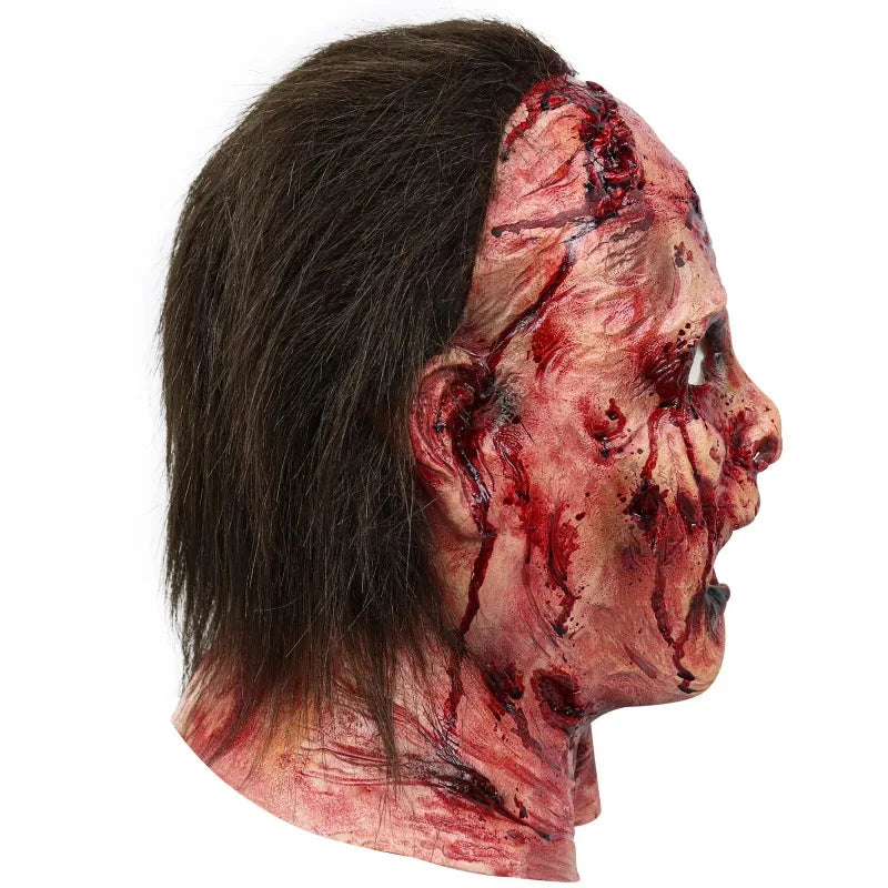 Mask Halloween Full Head Realistic Zombie Clown Horror Mask Halloween 2025 Scary Cosplay Party Prop