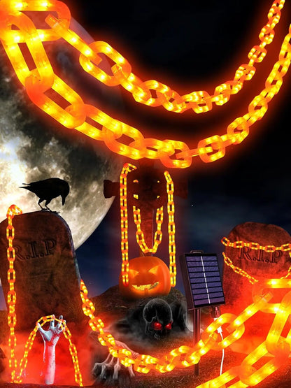 Solar Battery Halloween Chain Lights Water-Resistant 8 Modes