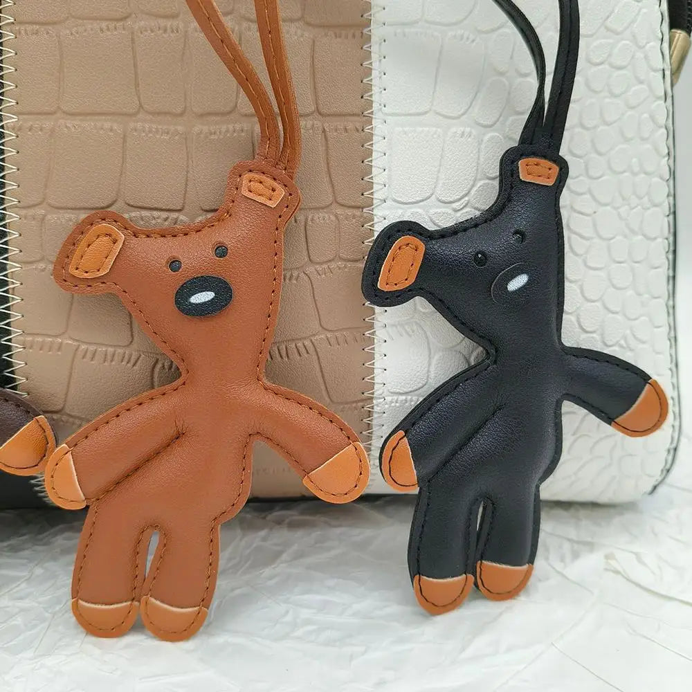 Keychain Bear PU Leather Mini Bag Charm Cute Gift Accessory